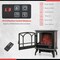 Black Electric Fireplace Heater 1400W 4777 BTU Realistic Flame 3-Sided Design